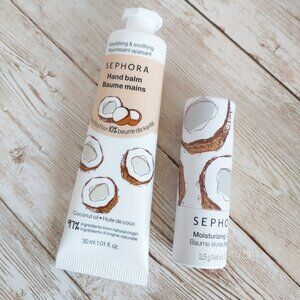 Sephora Coconut Balm Moisturizing Set Full Size Lip Balm Hand Balm Shea Butter